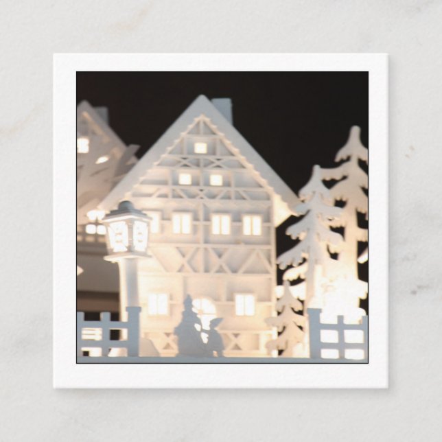 Aus neuen Zuhause-beleuchteten Weihnachtshäusern Begleitkarte (Vorderseite)