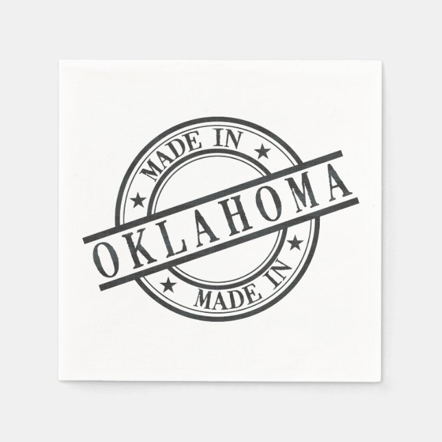 Aus Oklahoma Briefmarke Logo Symbol Schwarz Serviette (Vorderseite)