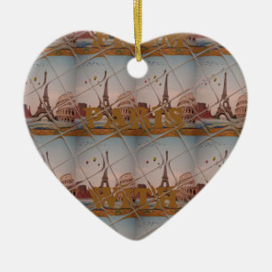 Aus Paris mit Liebe blaue Himmelsfarben Keramik Ornament