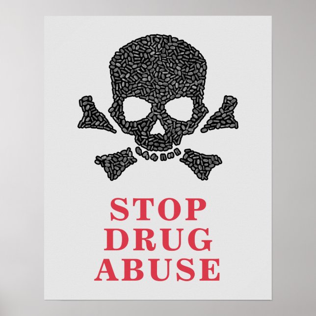 Aus Pillen gewonnene Fähigkeiten stoppen Drogenmis Poster (Vorne)