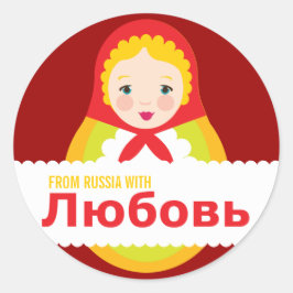 Aus Russland mit Liebe Adoption Duschaufkleber Runder Aufkleber