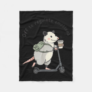 Aus, um lustige Opossum-Mentalemotionen zu regulie Fleecedecke