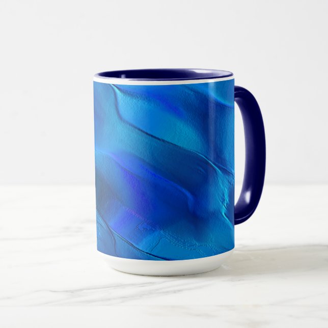 Aus undurchsichtigem Metall in grün und creme Tasse (VorderseiteRechts)