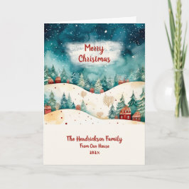 Aus unserem Hause Vintage Foto Weihnachtskarte Karte