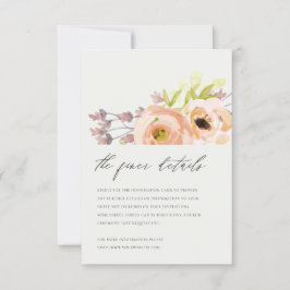 AUS WEISSER BLUSH PINK PEACH FLORAL WEDING DETAIL EINLADUNG