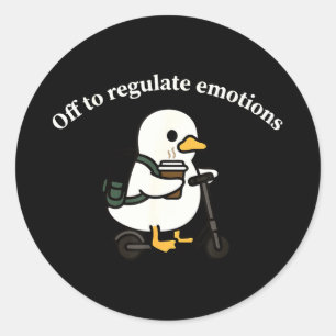 Aus zur Regulierung der Emotionen lustige Gans psy Runder Aufkleber