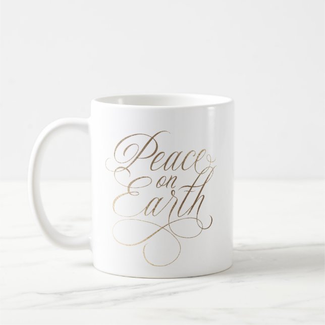 Ausarbeitendes, elegantes Imitat-Weltfrieden-Golds Kaffeetasse (Links)