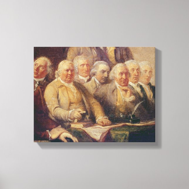 Ausarbeitung der Unabhängigkeitserklärung Leinwanddruck (Vorderseite)