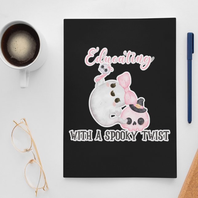 Ausbildung mit einer unheimlichen Drehung Hallowee Quadratischer Aufkleber (HALLOWEEN TEACHER GHOST STICKER)