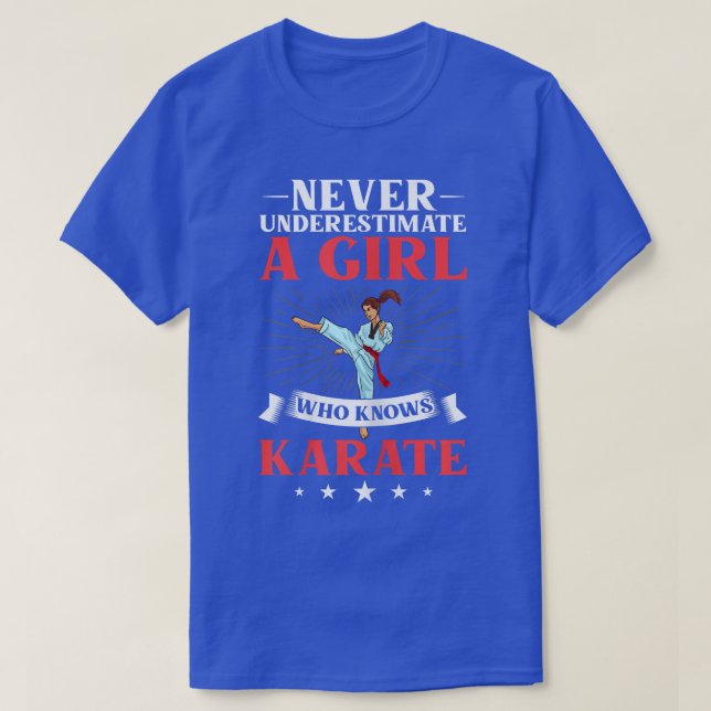 Ausbildung von Frauen Karate Fighter Black Belt B T-Shirt (Design vorne)