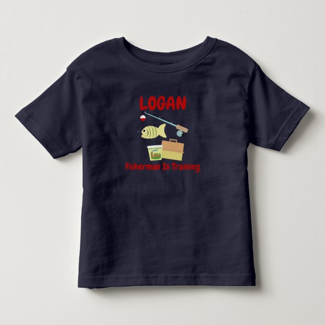 Ausbildungsfischer | Tackle Box Angelrute Kleinkind T-shirt (Vorderseite)