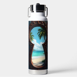 Ausblick auf den schönen karibischen Strand Trinkflasche