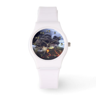 Ausbruch des Vulkans auf dem Berg Armbanduhr