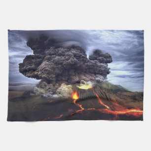 Ausbruch des Vulkans auf dem Berg Geschirrtuch