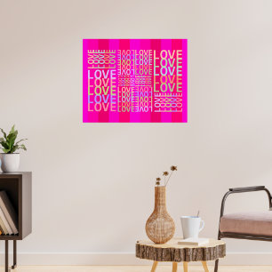 Ausbruch von LIEBE in Hot Pink, Lavendel und Mintg Poster