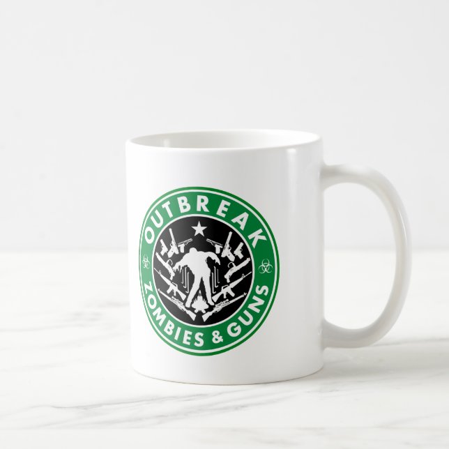 Ausbruch, Zombies und Gewehr-Tasse Kaffeetasse (Rechts)