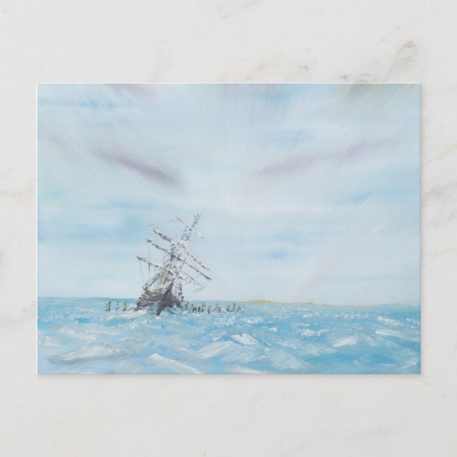 Ausdauer in der Falle der Antarktis. gestrichen Postkarte (Vorderseite)