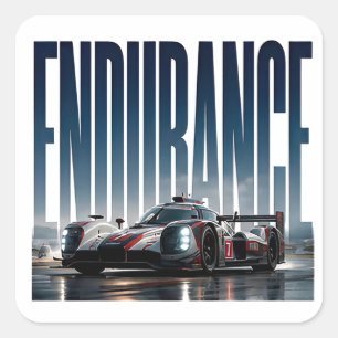 Ausdauer Luxus Motorsport Editorial Grafik Quadratischer Aufkleber