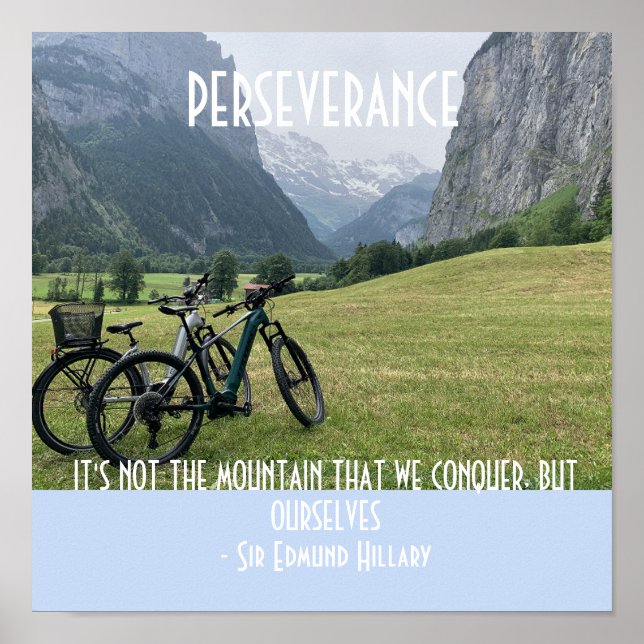 Ausdauergebirge und Motivierend Radfahren Poster (Vorne)