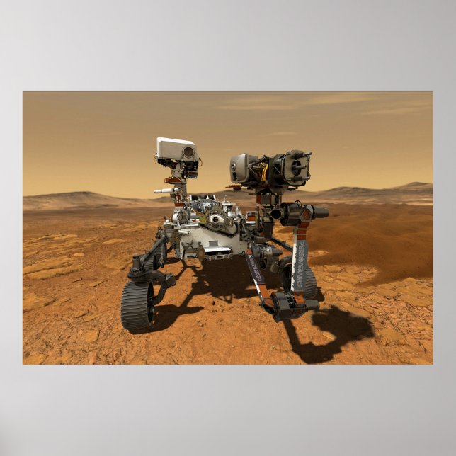 Ausdauerrenderung auf der Oberfläche von Mars. Poster (Vorne)