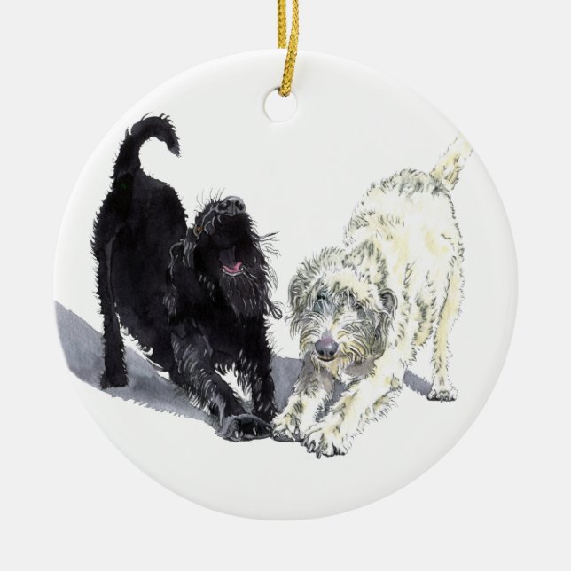Ausdehnen von Labradoodles Keramik Ornament (Vorne)
