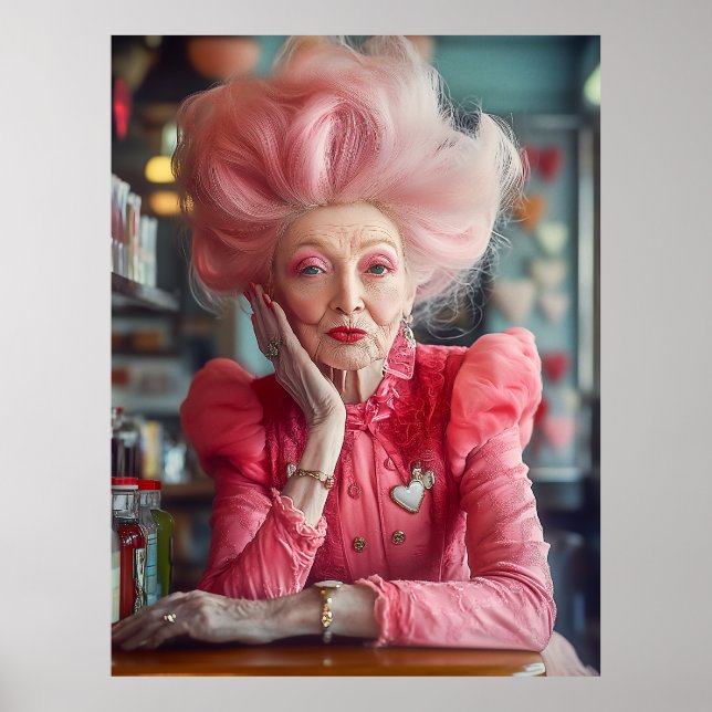 Ausdruck der Liebe Kuss zeitloser Gnade in Rosa Poster (Vorne)