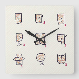 Ausdruck Quadratische Wanduhr
