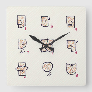 Ausdruck Quadratische Wanduhr