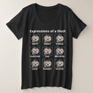 Ausdrücke Stimmungen eines langsamen und faulen Sl Große Größe T-Shirt