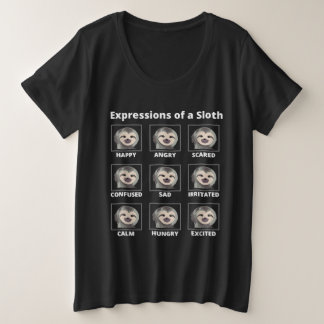 Ausdrücke von einer langsamen und blauen Faulheit Große Größe T-Shirt