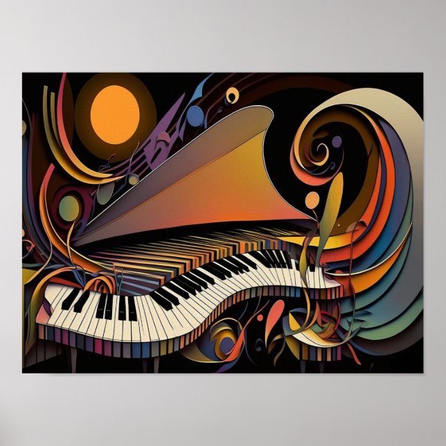 Ausdrücke von Jazz Wall Picture Poster (Vorne)