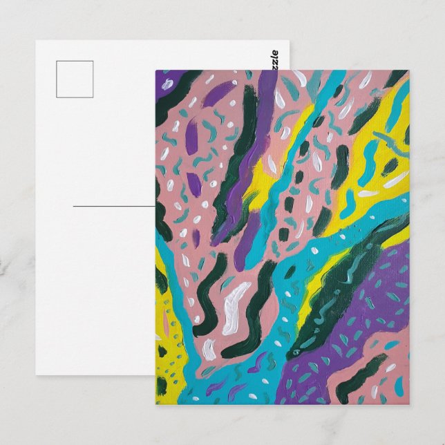 Ausdrückliche Abstrakte Farbe in mehrfarbigen Farb Postkarte (Vorne/Hinten)