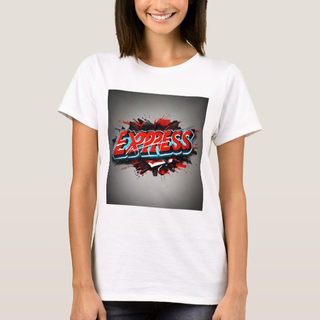 Ausdrückliche Reds: Word 'Express' Design" T-Shirt (Vorderseite)