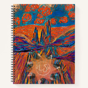 Ausdrückliche Rose in Sky & Monogram Notizbuch