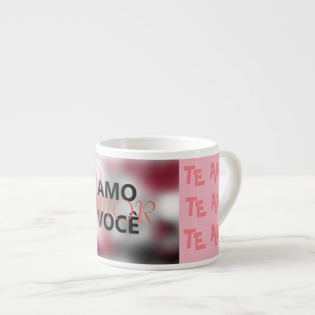Ausdrücklicher Becher: LIEBE liebe ich DICH Espressotasse (Vorderseite Rechts)