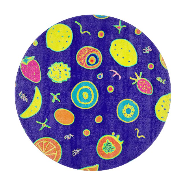 Ausdrucksfähiges Neon Fruit Artistry Pattern Schneidebrett (Vorderseite)