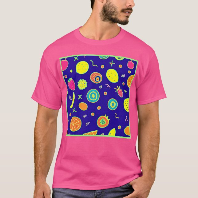 Ausdrucksfähiges Neon Fruit Artistry Pattern T-Shirt (Vorderseite)