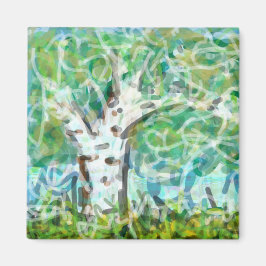 Ausdrucksstarke Impressionistin Tree Original Art Magnet