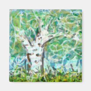Ausdrucksstarke Impressionistin Tree Original Art Magnet
