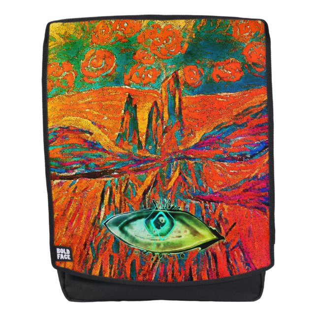 Ausdrucksstarke Rose im Himmel und im Auge Rucksack (Vorderseite)