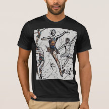 Ausdrucksstarke Tanzstile Schwarzweiß-T - Shirt