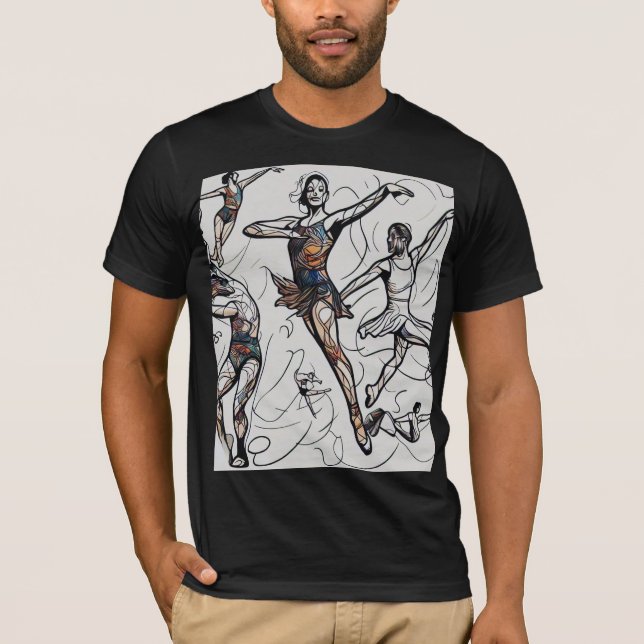 Ausdrucksstarke Tanzstile Schwarzweiß-T - Shirt (Vorderseite)
