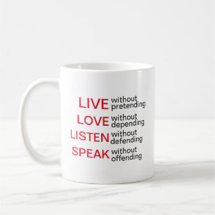 Ausdrucksstarke Tasse live, Liebe, Hören, Sprechen