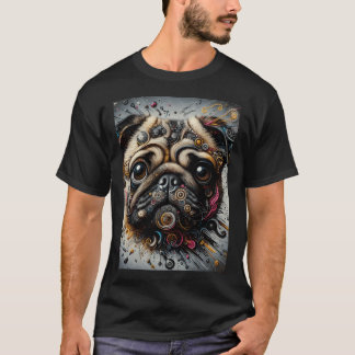 Ausdrucksstarker Mops-Hund T-Shirt