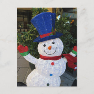 Ausdrucksstarker Schneemann Postkarte