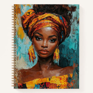 Ausdrucksstarkes afrikanisch Inspiriert Portrait Notizbuch