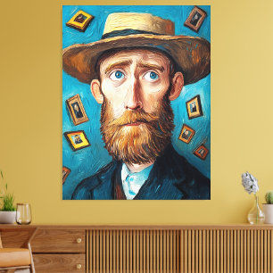 Ausdrucksvolles Portrait Bearded Man in Van Gogh S Leinwanddruck
