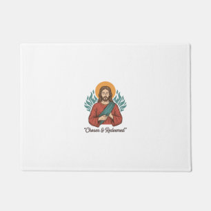 Auserwähltes und Erlöstes Christliches Vintage-Jes Fußmatte