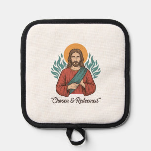 Auserwähltes und Erlöstes Christliches Vintage-Jes Topflappen
