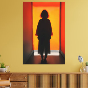 Ausfahrt Orange - Frische Silhouette Kunst, Kultur Leinwanddruck